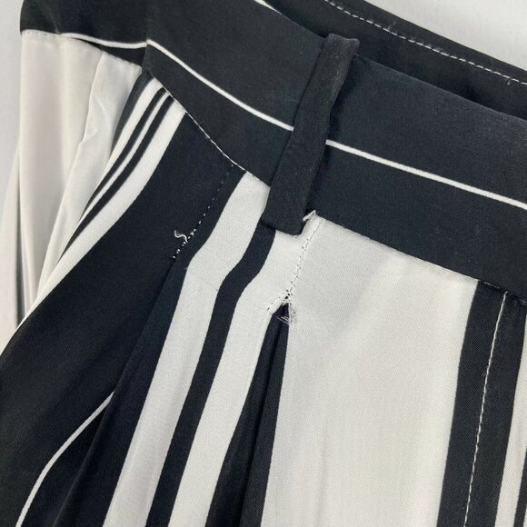 Chelsea 28 Striped Wide Leg Pants Size 4 High Waist Pleated Front Loose Fit - Picture 6 of 9